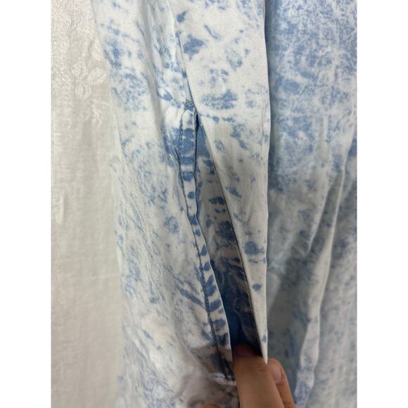 Thread + Supply Chambray Shirt Dress Large Light Blue Acid Washed Pockets Tunic - Picture 8 of 10